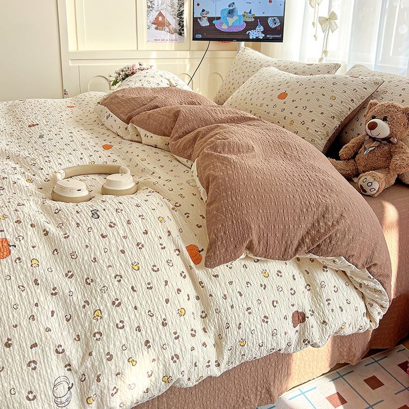4Pcs PreCloud Linen | Set Đũi Xu Kem Style trẻ trung hiện đại | ID 4PCSPRECLOUD03
