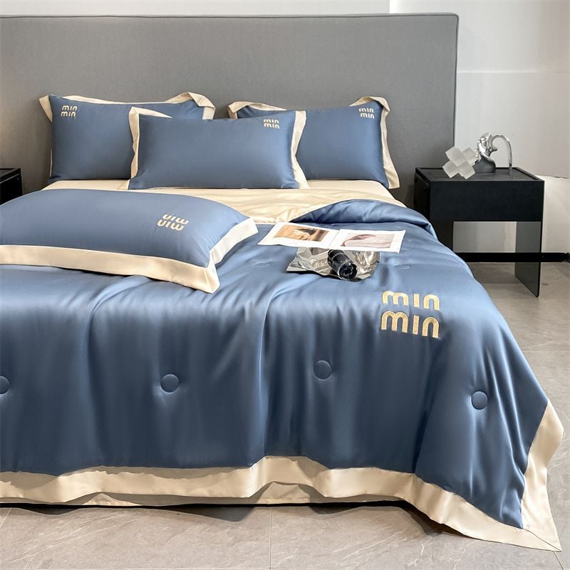 4Pcs Satin Babric | MinMin Standard Bedsets Summer Blanket | ID 4PCSSFABRICMIN02