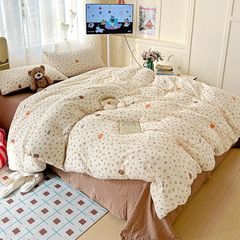 4Pcs PreCloud Linen | Set Đũi Xu Kem Style trẻ trung hiện đại | ID 4PCSPRECLOUD03