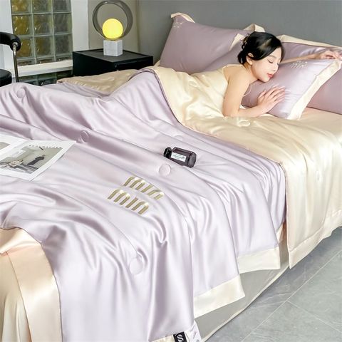 4Pcs Satin Babric | MinMin Standard Bedsets Summer Blanket | ID 4PCSSFARBRICMIN003