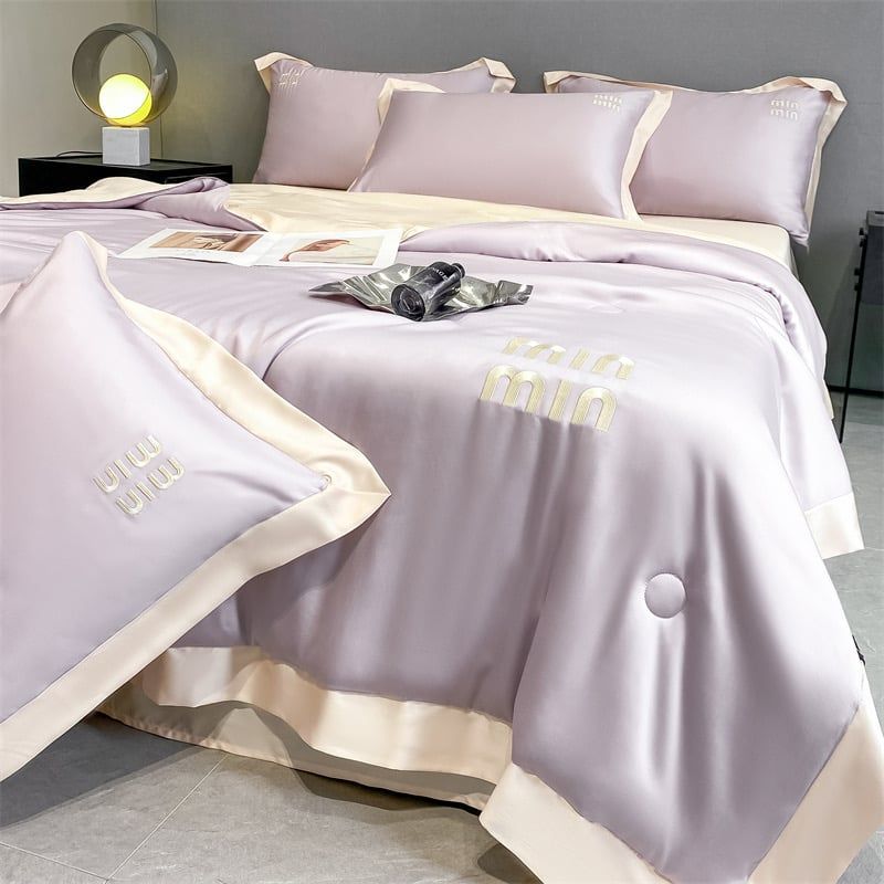 4Pcs Satin Babric | MinMin Standard Bedsets Summer Blanket | ID 4PCSSFABRICMIN03
