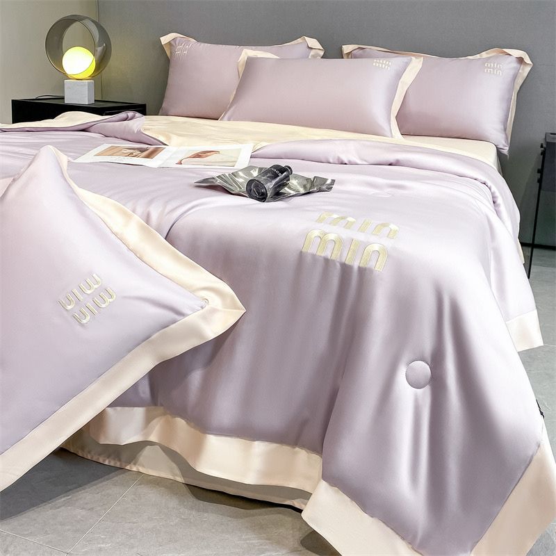 4Pcs Satin Babric | MinMin Standard Bedsets Summer Blanket | ID 4PCSSFARBRICMIN003