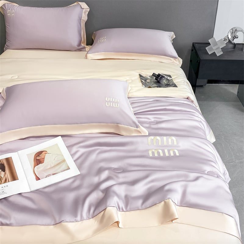 4Pcs Satin Babric | MinMin Standard Bedsets Summer Blanket | ID 4PCSSFABRICMIN03