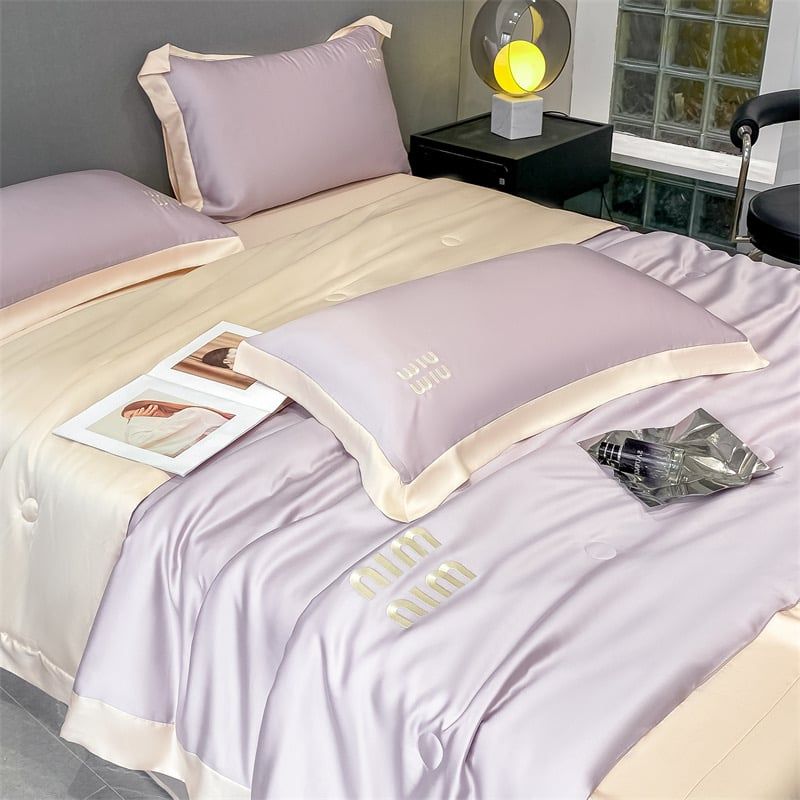 4Pcs Satin Babric | MinMin Standard Bedsets Summer Blanket | ID 4PCSSFABRICMIN03