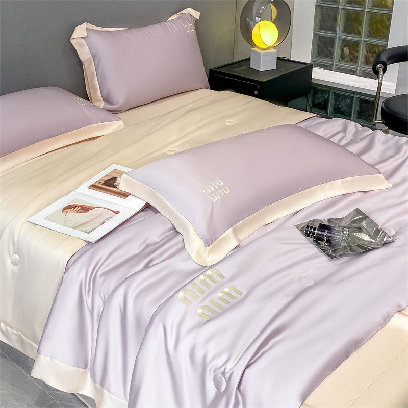 4Pcs Satin Babric | MinMin Standard Bedsets Summer Blanket | ID 4PCSSFARBRICMIN003