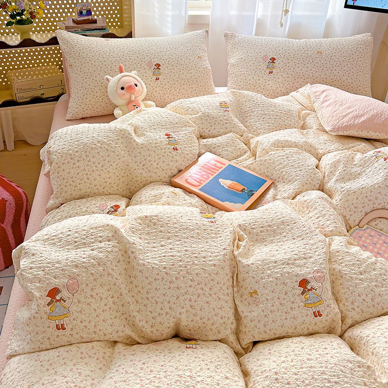 4Pcs PreCloud Linen | Set Đũi Xu Kem Style trẻ trung hiện đại | ID 4PCSPRECLOUD04