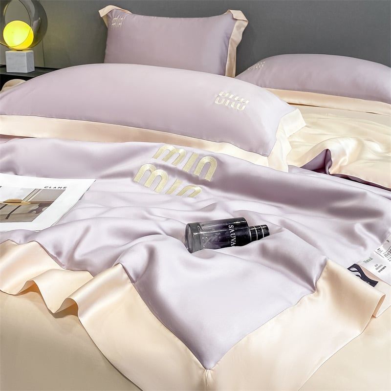 4Pcs Satin Babric | MinMin Standard Bedsets Summer Blanket | ID 4PCSSFABRICMIN03