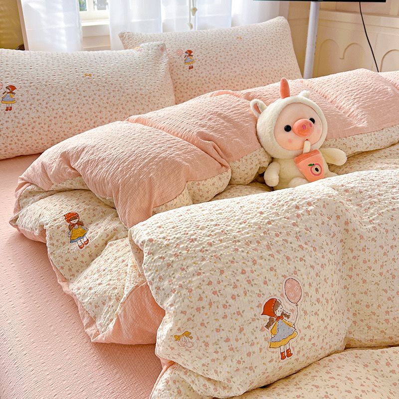4Pcs PreCloud Linen | Set Đũi Xu Kem Style trẻ trung hiện đại | ID 4PCSPRECLOUD04