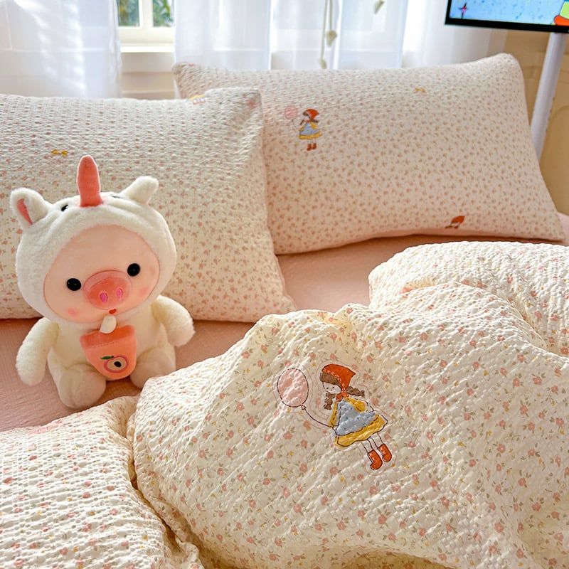 4Pcs PreCloud Linen | Set Đũi Xu Kem Style trẻ trung hiện đại | ID 4PCSPRECLOUD04