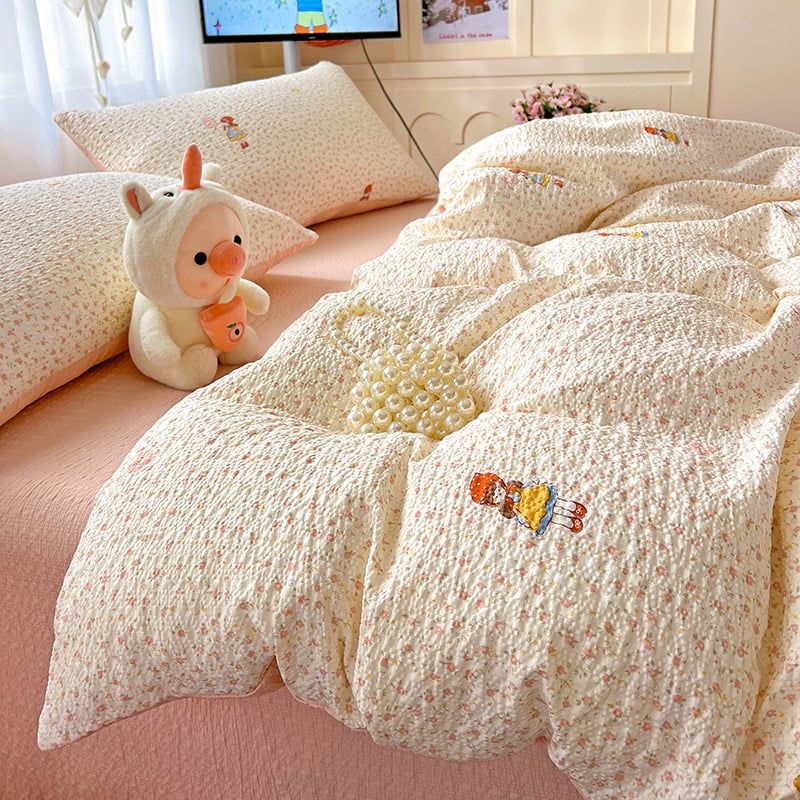4Pcs PreCloud Linen | Set Đũi Xu Kem Style trẻ trung hiện đại | ID 4PCSPRECLOUD04