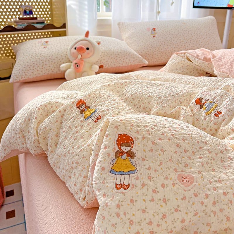 4Pcs PreCloud Linen | Set Đũi Xu Kem Style trẻ trung hiện đại | ID 4PCSPRECLOUD04