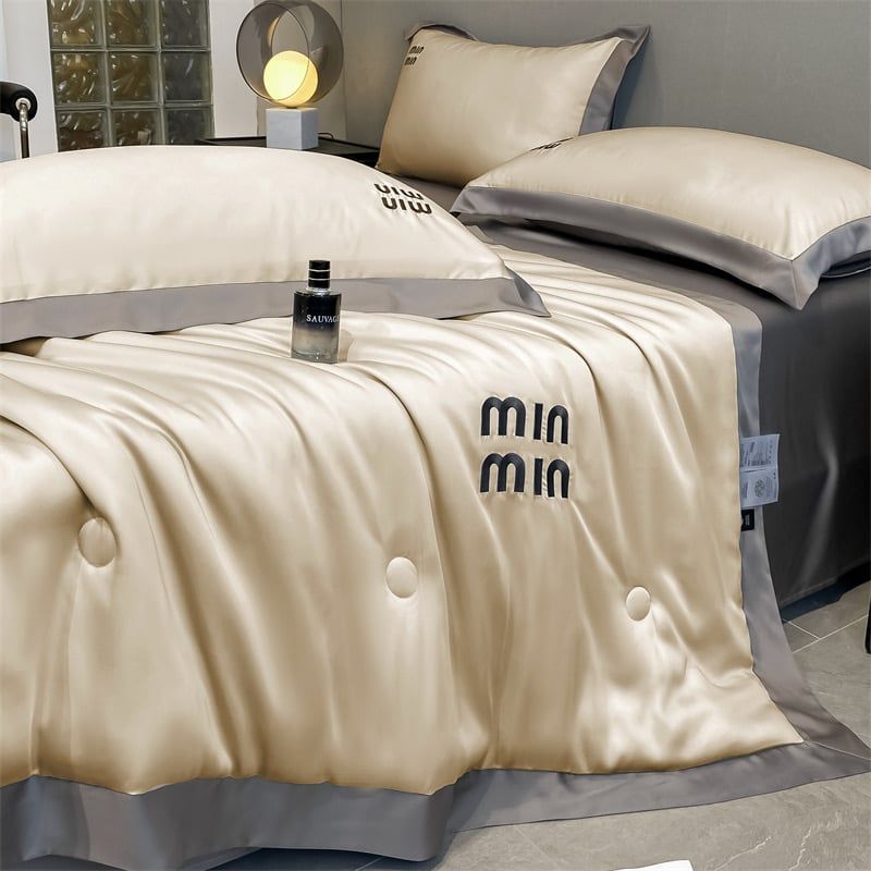 4Pcs Satin Babric | MinMin Standard Bedsets Summer Blanket | ID 4PCSSFABRICMIN04
