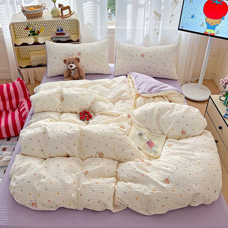 4Pcs PreCloud Linen | Set Đũi Xu Kem Style trẻ trung hiện đại | ID 4PCSPRECLOUD05