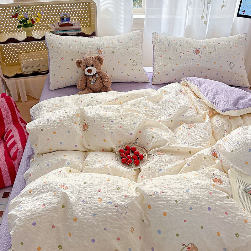 4Pcs PreCloud Linen | Set Đũi Xu Kem Style trẻ trung hiện đại | ID 4PCSPRECLOUD05