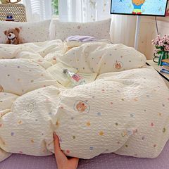 4Pcs PreCloud Linen | Set Đũi Xu Kem Style trẻ trung hiện đại | ID 4PCSPRECLOUD05