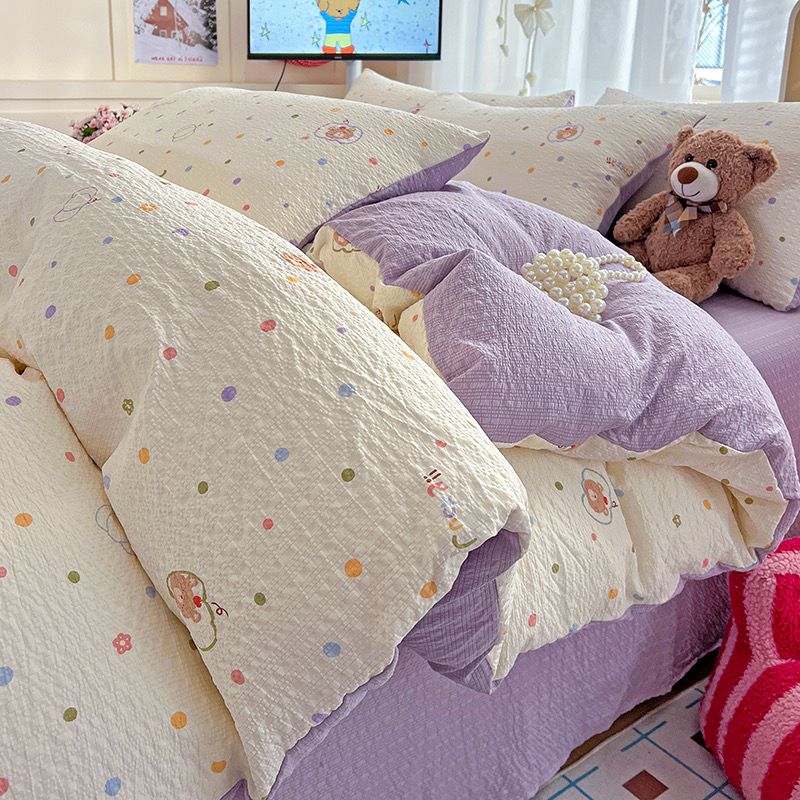 4Pcs PreCloud Linen | Set Đũi Xu Kem Style trẻ trung hiện đại | ID 4PCSPRECLOUD05