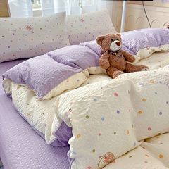 4Pcs PreCloud Linen | Set Đũi Xu Kem Style trẻ trung hiện đại | ID 4PCSPRECLOUD05
