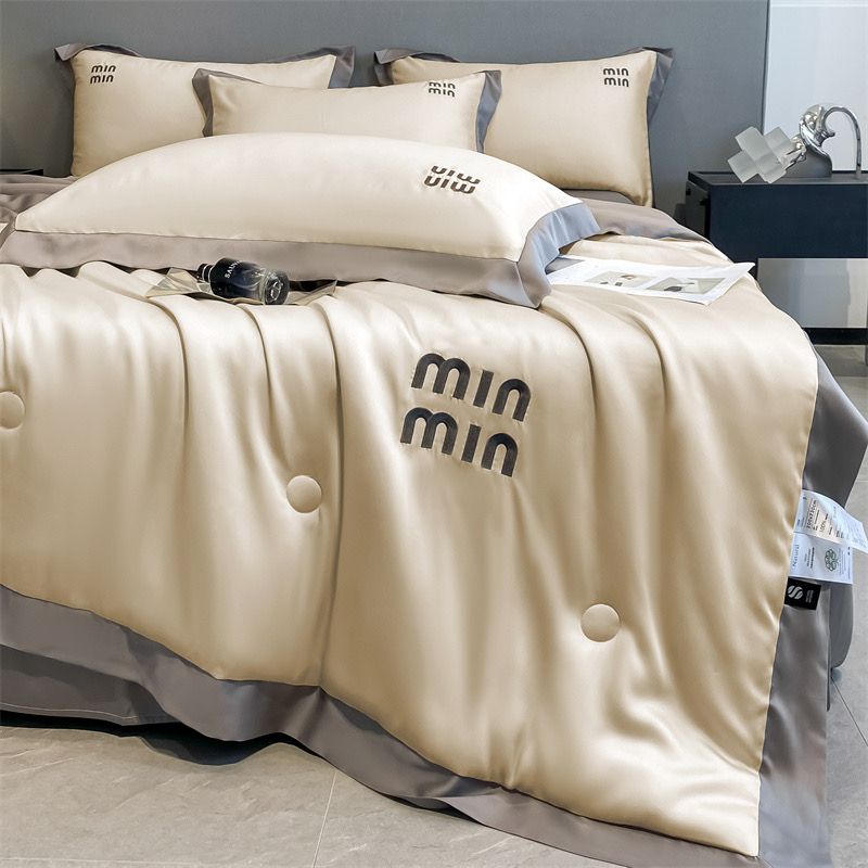 4Pcs Satin Babric | MinMin Standard Bedsets Summer Blanket | ID 4PCSSFABRICMIN04