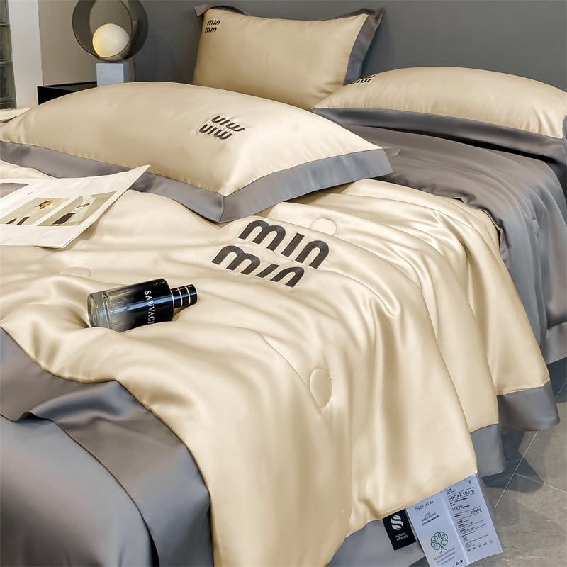 4Pcs Satin Babric | MinMin Standard Bedsets Summer Blanket | ID 4PCSSFABRICMIN04