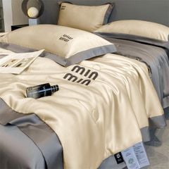 4Pcs Satin Babric | MinMin Standard Bedsets Summer Blanket | ID 4PCSSFABRICMIN04