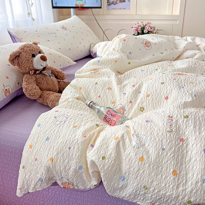 4Pcs PreCloud Linen | Set Đũi Xu Kem Style trẻ trung hiện đại | ID 4PCSPRECLOUD05