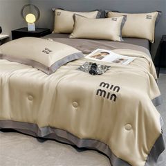 4Pcs Satin Babric | MinMin Standard Bedsets Summer Blanket | ID 4PCSSFARBRICMIN004