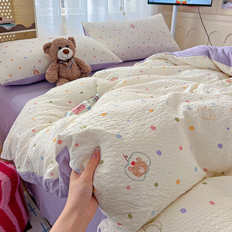 4Pcs PreCloud Linen | Set Đũi Xu Kem Style trẻ trung hiện đại | ID 4PCSPRECLOUD05