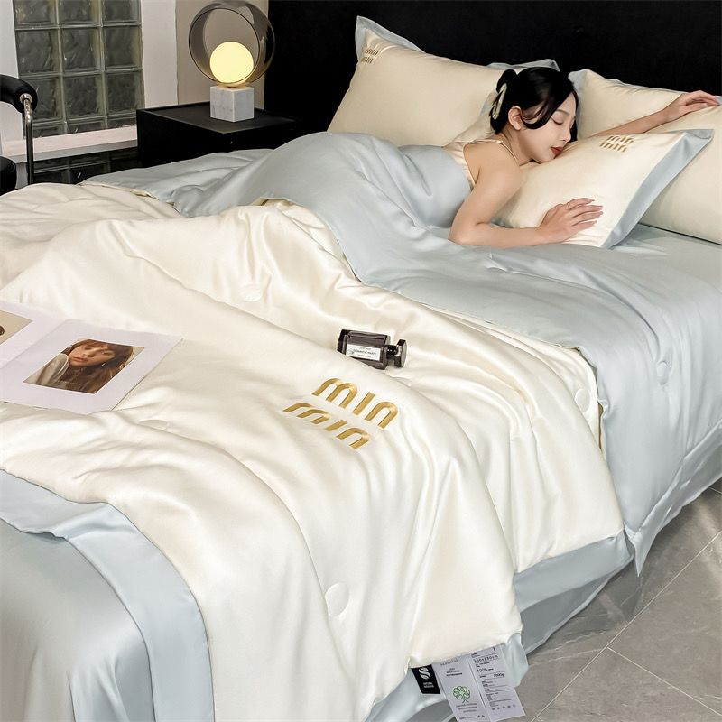 4Pcs Satin Babric | MinMin Standard Bedsets Summer Blanket | ID 4PCSSFABRICMIN05