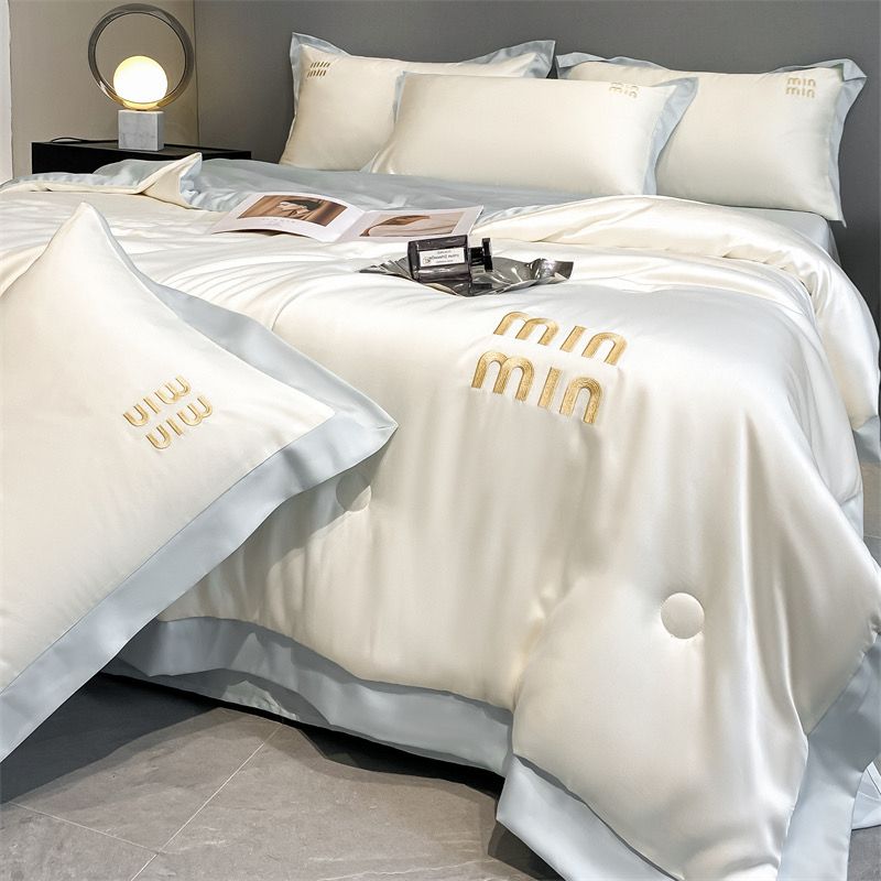 4Pcs Satin Babric | MinMin Standard Bedsets Summer Blanket | ID 4PCSSFABRICMIN05