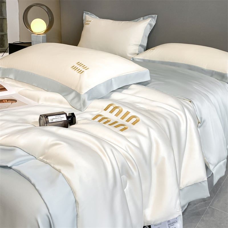 4Pcs Satin Babric | MinMin Standard Bedsets Summer Blanket | ID 4PCSSFABRICMIN05