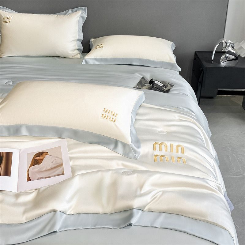 4Pcs Satin Babric | MinMin Standard Bedsets Summer Blanket | ID 4PCSSFABRICMIN05