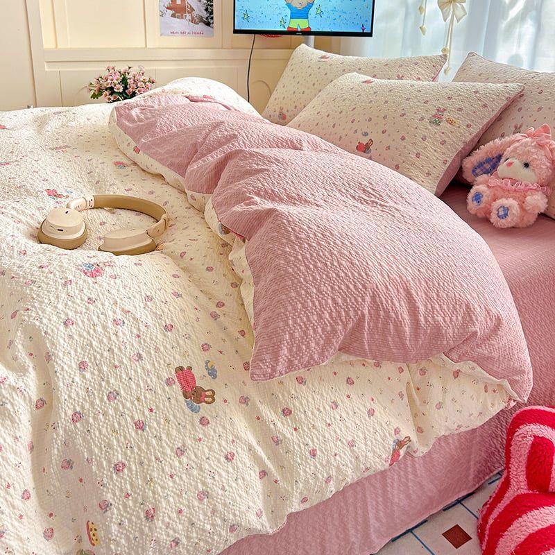 4Pcs PreCloud Linen | Set Đũi Xu Kem Style trẻ trung hiện đại | ID 4PCSPRECLOUD06
