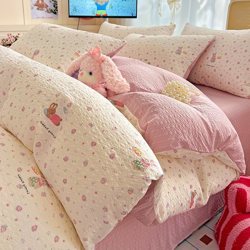 4Pcs PreCloud Linen | Set Đũi Xu Kem Style trẻ trung hiện đại | ID 4PCSPRECLOUD06