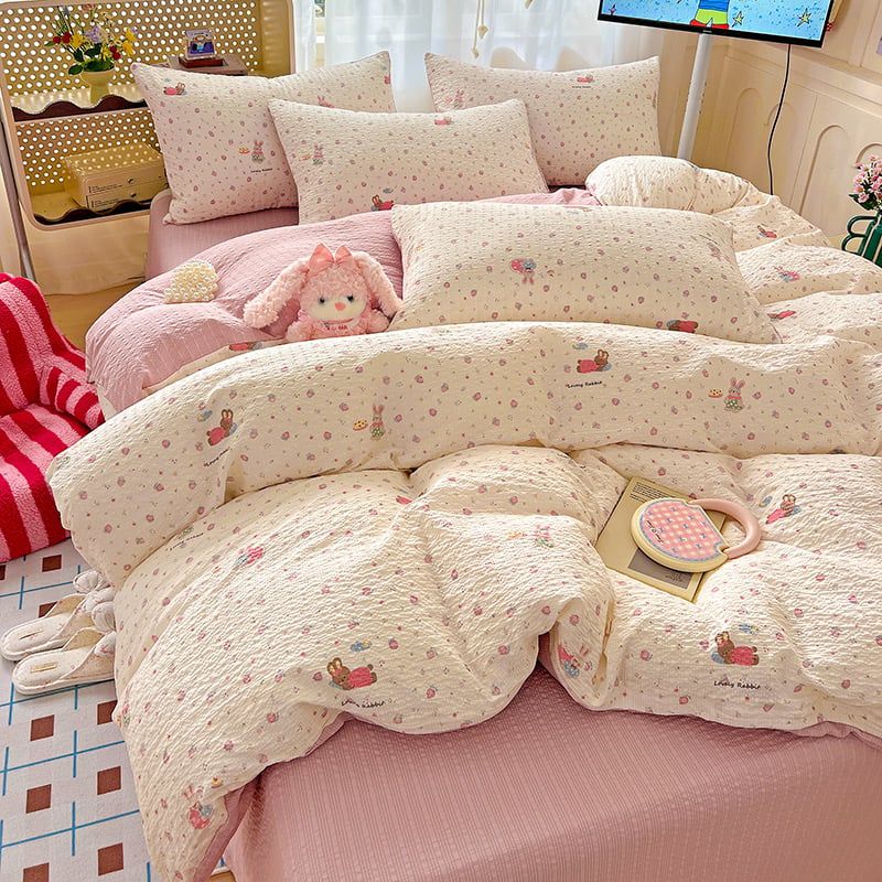 4Pcs PreCloud Linen | Set Đũi Xu Kem Style trẻ trung hiện đại | ID 4PCSPRECLOUD06