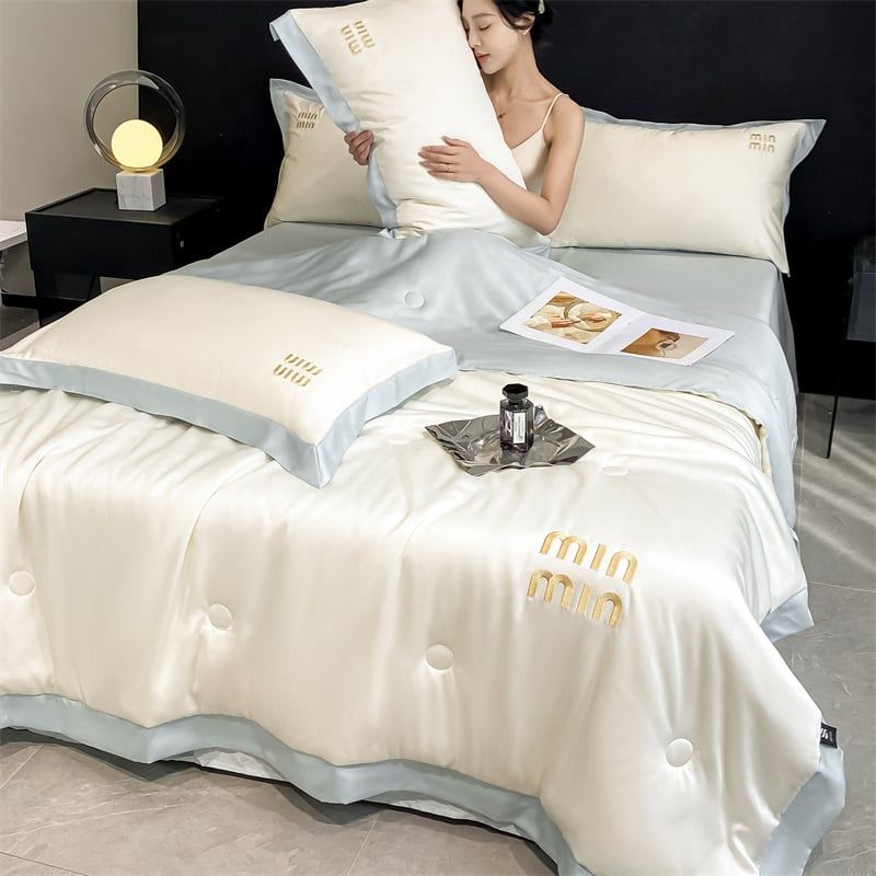 4Pcs Satin Babric | MinMin Standard Bedsets Summer Blanket | ID 4PCSSFARBRICMIN005