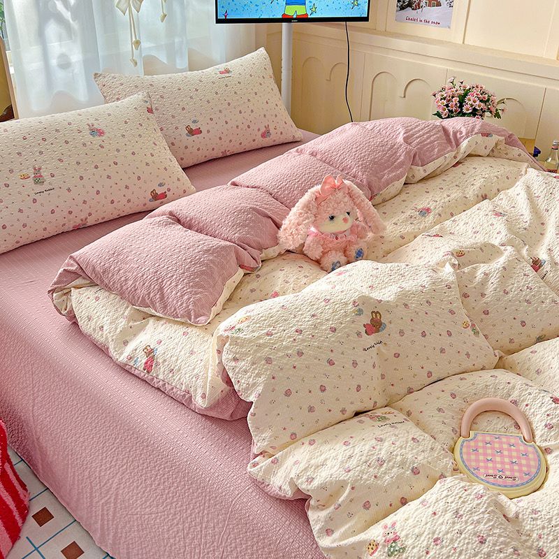 4Pcs PreCloud Linen | Set Đũi Xu Kem Style trẻ trung hiện đại | ID 4PCSPRECLOUD06