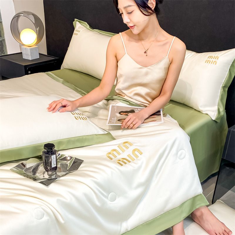 4Pcs Satin Babric | MinMin Standard Bedsets Summer Blanket | ID 4PCSSFABRICMIN06