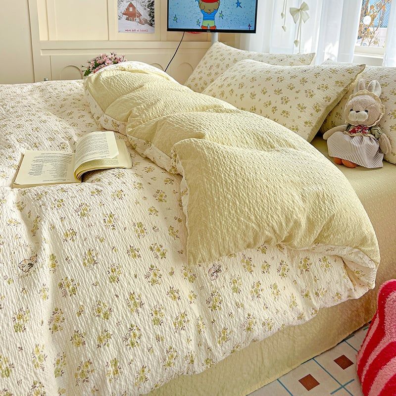 4Pcs PreCloud Linen | Set Đũi Xu Kem Style trẻ trung hiện đại | ID 4PCSPRECLOUD07