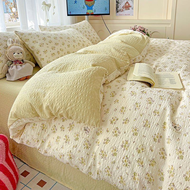 4Pcs PreCloud Linen | Set Đũi Xu Kem Style trẻ trung hiện đại | ID 4PCSPRECLOUD07