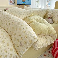 4Pcs PreCloud Linen | Set Đũi Xu Kem Style trẻ trung hiện đại | ID 4PCSPRECLOUD07
