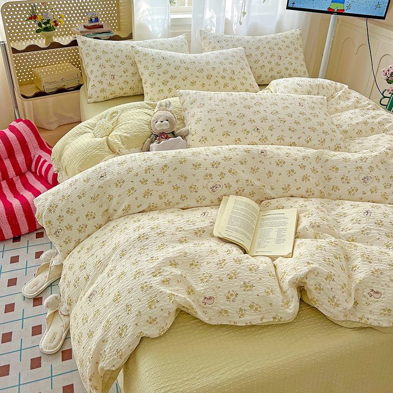 4Pcs PreCloud Linen | Set Đũi Xu Kem Style trẻ trung hiện đại | ID 4PCSPRECLOUD07