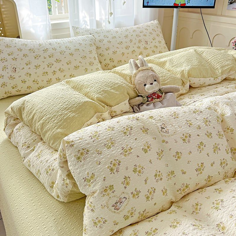 4Pcs PreCloud Linen | Set Đũi Xu Kem Style trẻ trung hiện đại | ID 4PCSPRECLOUD07