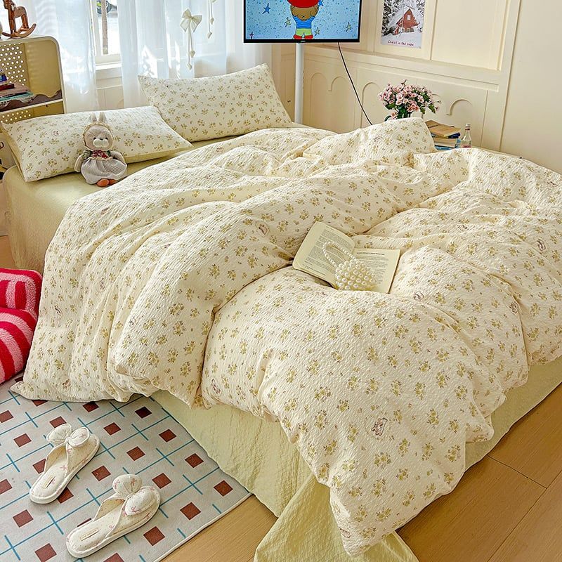 4Pcs PreCloud Linen | Set Đũi Xu Kem Style trẻ trung hiện đại | ID 4PCSPRECLOUD07