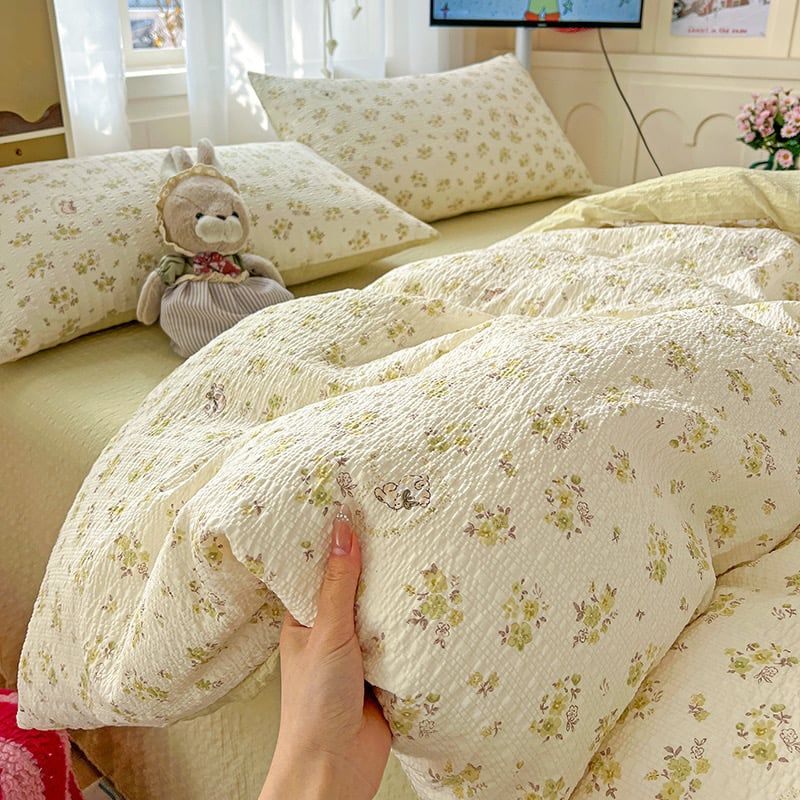 4Pcs PreCloud Linen | Set Đũi Xu Kem Style trẻ trung hiện đại | ID 4PCSPRECLOUD07