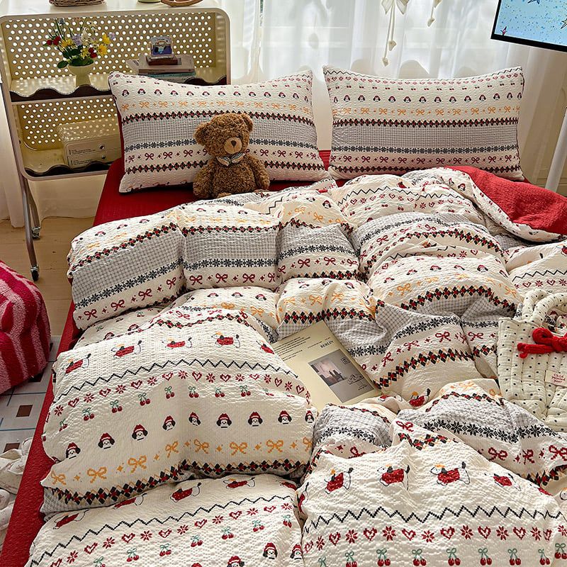 4Pcs PreCloud Linen | Set Đũi Xu Kem Style trẻ trung hiện đại | ID 4PCSPRECLOUD08