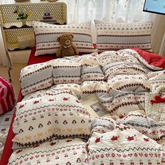 4Pcs PreCloud Linen | Set Đũi Xu Kem Style trẻ trung hiện đại | ID 4PCSPRECLOUD08