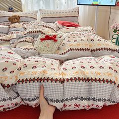 4Pcs PreCloud Linen | Set Đũi Xu Kem Style trẻ trung hiện đại | ID 4PCSPRECLOUD08