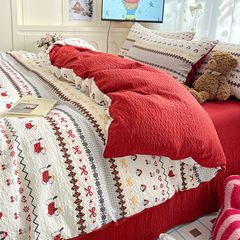 4Pcs PreCloud Linen | Set Đũi Xu Kem Style trẻ trung hiện đại | ID 4PCSPRECLOUD08