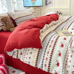 4Pcs PreCloud Linen | Set Đũi Xu Kem Style trẻ trung hiện đại | ID 4PCSPRECLOUD08