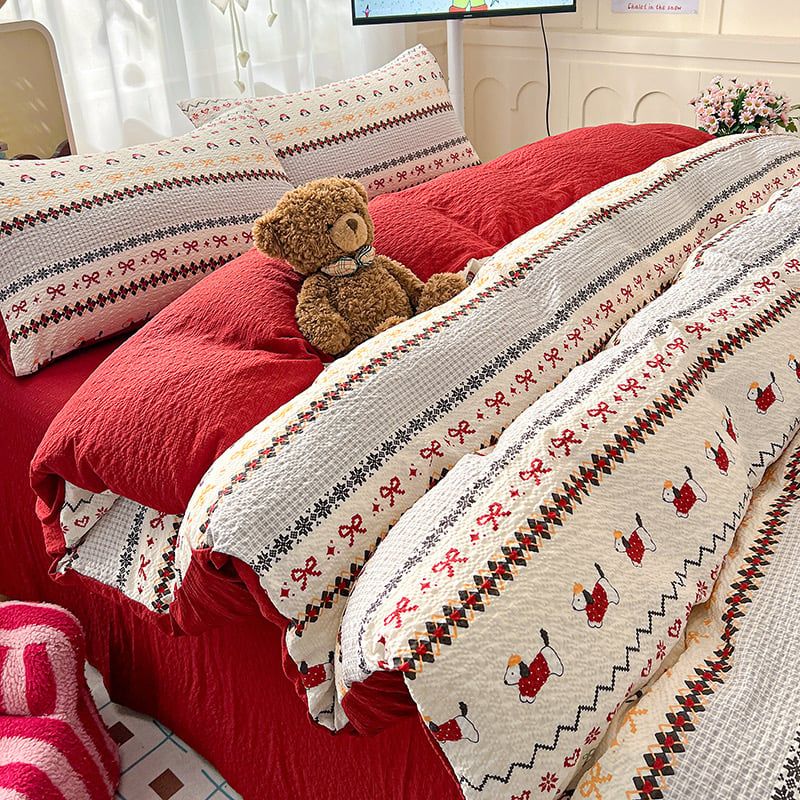 4Pcs PreCloud Linen | Set Đũi Xu Kem Style trẻ trung hiện đại | ID 4PCSPRECLOUD08